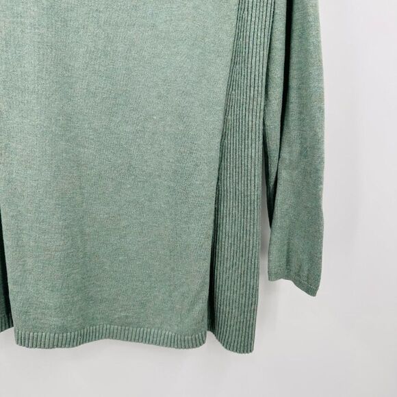 J. Jill Size Small Petite SP Sage Green Long Sleeve Ribbed Panel Tunic Top - Picture 5 of 7